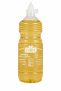 A 50 cl squeeze bottle of ZAKIA colored alcohol vinegar (Vinaigre Alcool Coloré) filled with golden yellow liquid, featuring a white cap and label, on a white background.