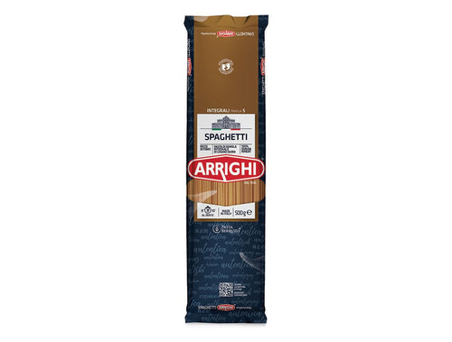 A single package of Arrighi spaghetti pasta standing upright on a plain white background.