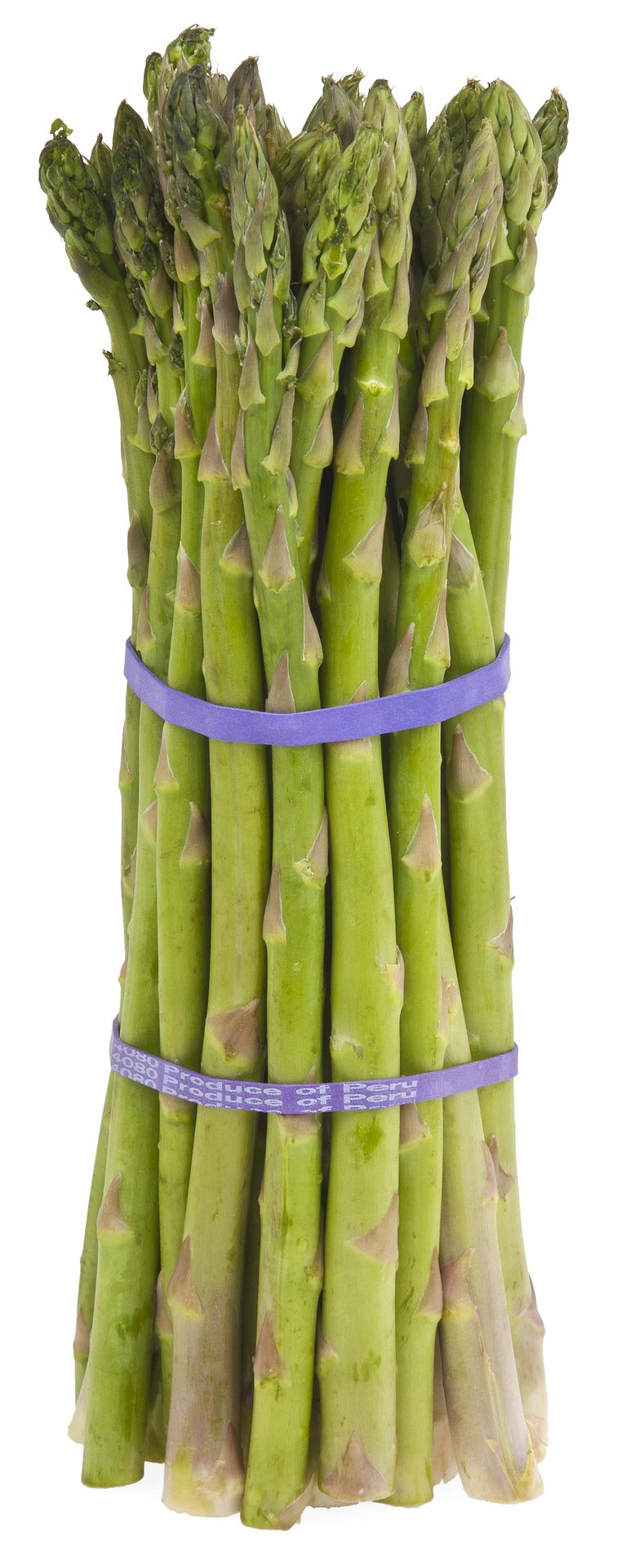 Bunch of green asparagus on a white background